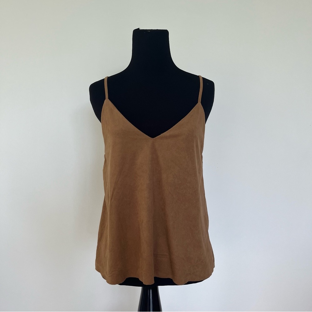 Light brown / tan suede cami top. Never worn and in perfect condition,